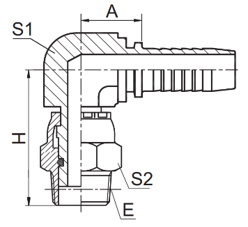 Maquinaria hidráulica do Cnc dos bocais de Jic dos encaixes de mangueira do hexágono do giro de 90° Npt