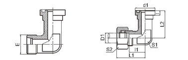 China H - O adaptador da flange do SAE da série/tipo da mordida rosqueou Iso 6162-2 dos encaixes de cotovelo fornecedor