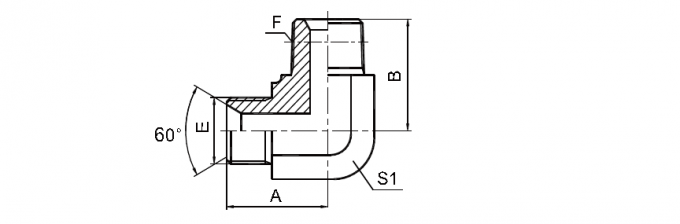 Adaptador da linha do aço carbono BSP do Npt/encaixes de tubulação hidráulicos da junção de cotovelo